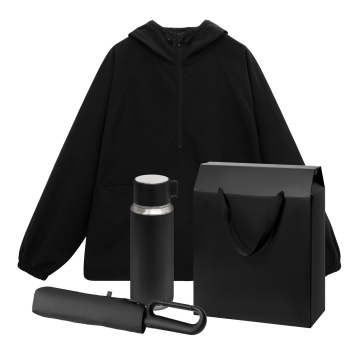 Portobello Премиум набор с одеждой Риссман (RISSMAN) (ветровка, зонт, термос), черный, XS/S с логотипом на заказ