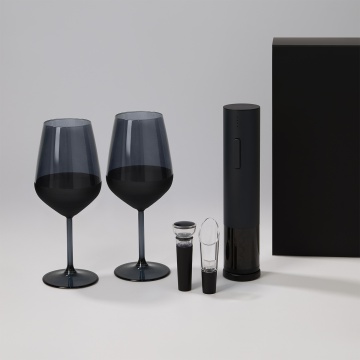 Portobello Подарочный набор 2 бокала для вина Блэк Эдишн (Black Edition) + набор для вина Сакраменто (Sacramento) в черной коробке с логотипом на заказ