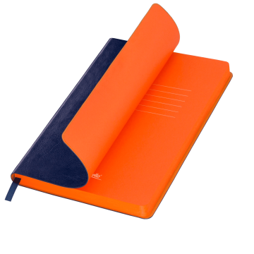 Portobello Ежедневник Ривер Сайд (River side) недатированный, синий/оранжевый (без упаковки, без стикера) с логотипом на заказ