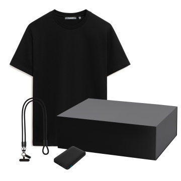 Portobello Набор с одеждой KRIS (футболка, аккумулятор, кабель-ланьярд), черный, M с логотипом на заказ