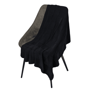 Portobello Плед Селла (Cella) вязаный, темно-синий (без подарочной коробки) с логотипом на заказ