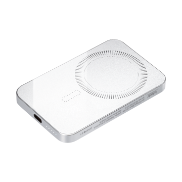 Portobello Внешний аккумулятор Артекс PD (Artex PD) 5000mAh с функцией беспроводной зарядки 15W, серебряный с логотипом на заказ
