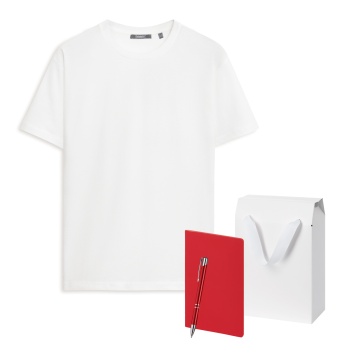 Portobello Набор с одеждой KRIS (футболка, блокнот, ручка), белый, XL с логотипом на заказ
