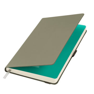 Portobello Ежедневник Alpha недатированный, серый/бирюзовый с логотипом на заказ