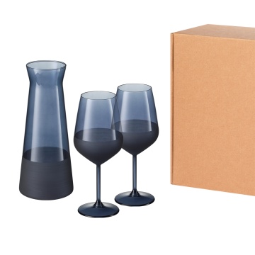Portobello Подарочный набор декантер + 2 бокала, Сапфир (Sapphire) синий с логотипом на заказ