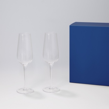 Portobello Подарочный набор 2 бокала для шампанского Blanche в синей коробке с логотипом на заказ
