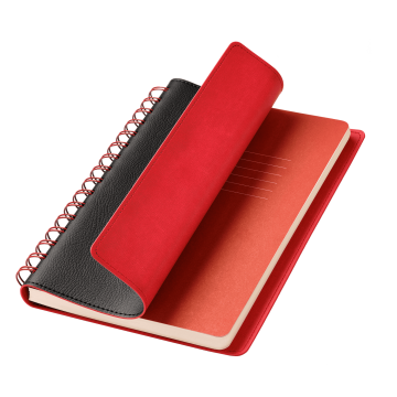 Portobello Ежедневник Виста (Vista) недатированный, черный/красный с логотипом на заказ