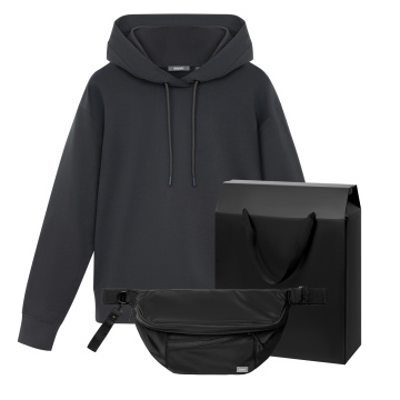 Portobello Набор с одеждой ALEX (худи, поясная сумка), черный, M с логотипом на заказ