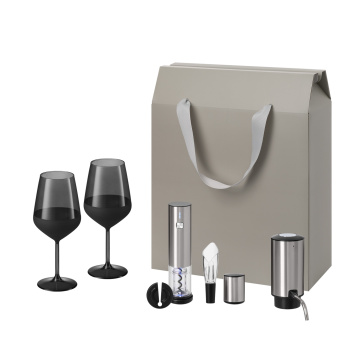 Portobello Подарочный набор Black Edition, Vintaro, Dante (2 бокала + набор для вина + аэратор) с логотипом на заказ