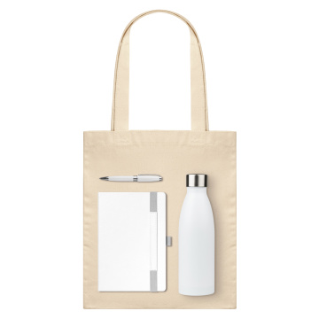 Portobello Подарочный набор Galaxy, белый (ежедневник, ручка, термобутылка, шоппер) с логотипом на заказ