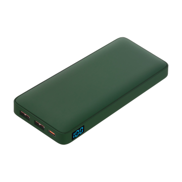 Portobello Внешний аккумулятор с подсветкой Анкор Плюс PD (Ancor PD Plus) 10000 mAh, зеленый с логотипом на заказ