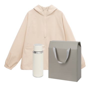 Portobello Премиум набор с одеждой RISSMAN (ветровка, термос), бежевый, M/L с логотипом на заказ