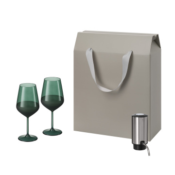 Portobello Подарочный набор Emerald, Dante (2 бокала + аэратор для вина) с логотипом на заказ