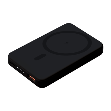 Portobello Внешний аккумулятор Largo PD 5000mAh с функцией беспроводной зарядки 15W, черный с логотипом на заказ
