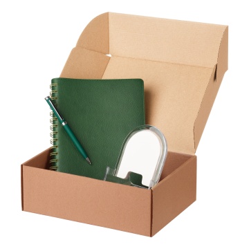 Portobello Подарочный набор Виста (Vista), зеленый (ежедневник, ручка, зарядная станция) с логотипом на заказ