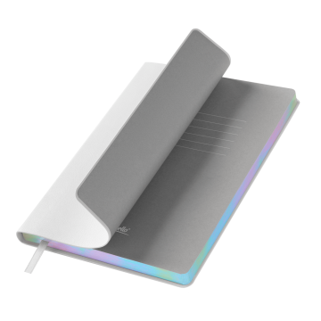 Portobello Ежедневник Гэлакси (Galaxy) недатированный, гибкая обложка, срез голограф. фольга, белый с логотипом на заказ