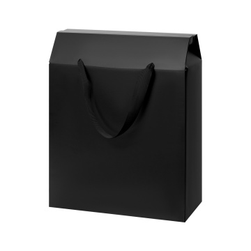 Portobello Подарочная коробка-пакет универсальная большая, черная с логотипом на заказ