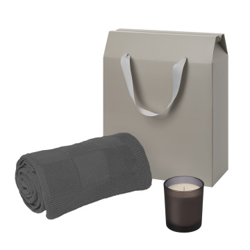 Portobello Подарочный набор Enigma. Cella, серый (свеча, плед) с логотипом на заказ