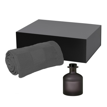 Portobello Подарочный набор Mizu, Cella, серый (диффузор, плед) с логотипом на заказ