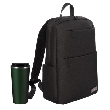 Portobello Подарочный набор Palermo, Forst, черный/зеленый (рюкзак, термокружка) с логотипом на заказ