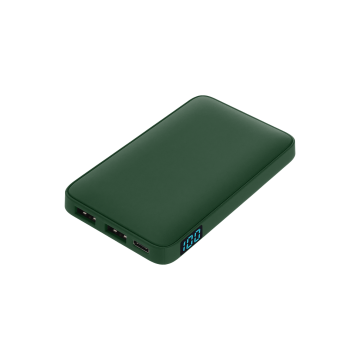 Portobello Внешний аккумулятор с подсветкой Анкор (Ancor) 5000 mAh, зеленый с логотипом на заказ