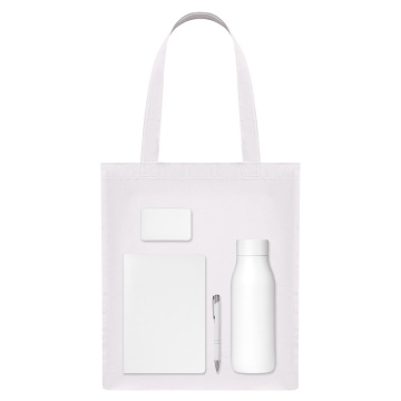 Portobello Подарочный набор Welcome Pack, белый (термобутылка, ежедневник, ручка, ЗУ, шоппер) с логотипом на заказ