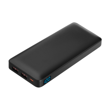 Portobello Внешний аккумулятор с цветной подсветкой Анкор Макс Плюс PD (Ancor PD Max Plus) 10000 mAh, черный с логотипом на заказ