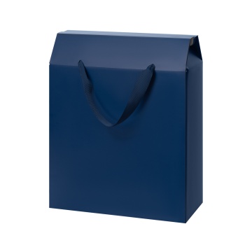 Portobello Подарочная коробка-пакет универсальная большая, синяя с логотипом на заказ