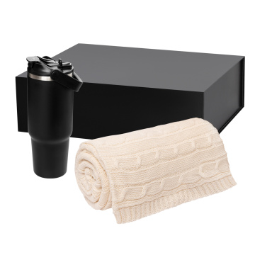 Portobello Подарочный набор Монтана (Montana), черный (плед, термокружка) с логотипом на заказ