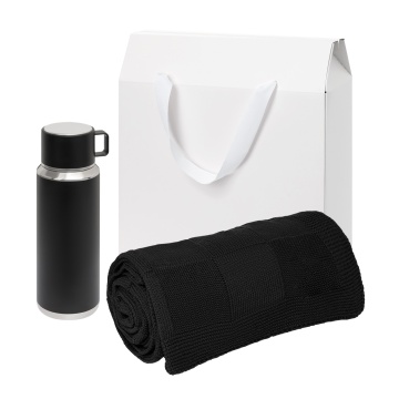 Portobello Подарочный набор Осло (Oslo), черный (плед, термос) с логотипом на заказ
