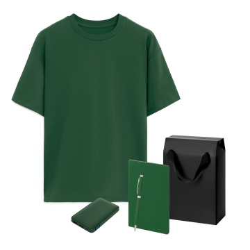 Portobello Набор с одеждой Раст (Rust) (футболка, аккумулятор, блокнот, ручка), зеленый, M/L с логотипом на заказ