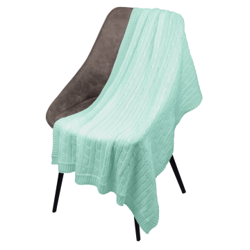 Portobello Плед Fado вязаный, аква (без подарочной коробки) с логотипом на заказ