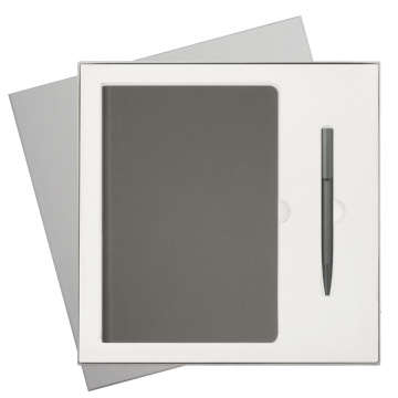 Portobello Подарочный набор Стар (Star), серый (ежедневник, ручка) с логотипом на заказ