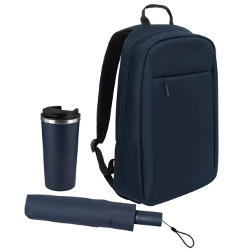 Portobello Подарочный набор Сириус (Sirius), синий (зонт, термокружка, рюкзак) с логотипом на заказ