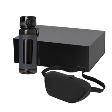 Portobello Подарочный набор Вектор (Vector), Мадрид (Madrid), черный (сумка через плечо (cross body), бутылка) с логотипом на заказ